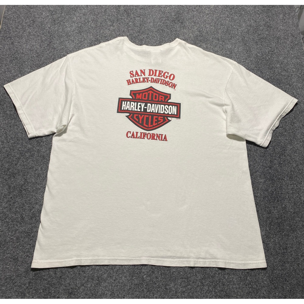 Harley Davidson San Diego California T-Shirt Mens 2X White Graphic USA 2015